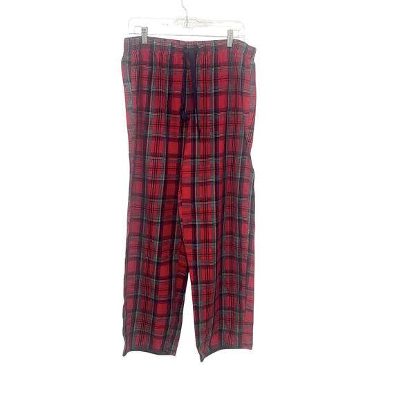 Victoria's Secret Pajama Set Womens Large Red Plaid Button Top Drawstring Pants - Picture 7 of 12
